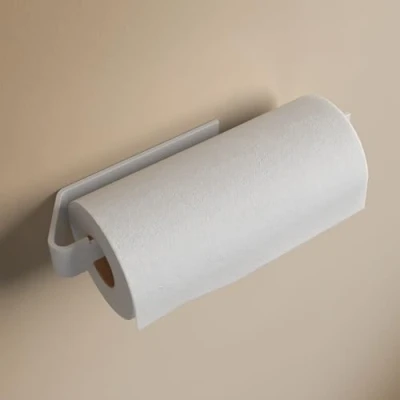 Afbeelding van Designfabrik Hamburg keukenrolhouder zonder boren Papierrolhouder muur rolhouder zelfklevend Keukenopslag en organisatie Zewa wit