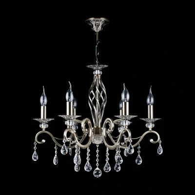 Afbeelding van Maytoni Grace kroonluchter 6 lamps messing/wit