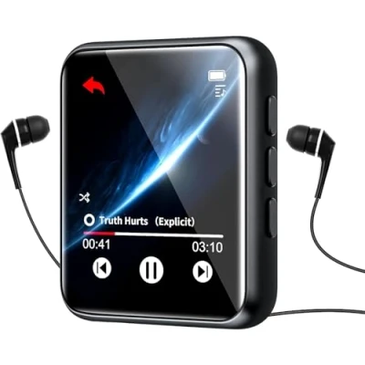 Afbeelding van Full touch screen Bluetooth 5.0 MP3 speler, 16 GB hifi verliesvrij geluid, muziekspeler met luidspreker, voice recorder, line in opname, FM radio, e book en stappenteller, ondersteunt tot 128