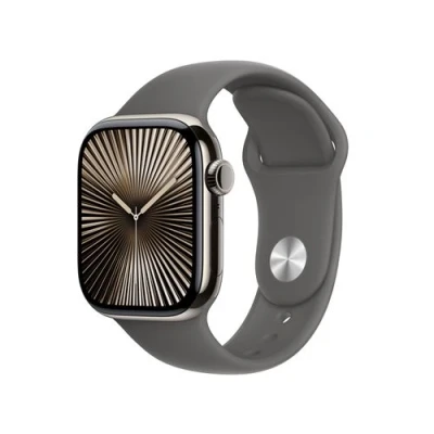 Image de Apple Watch S10 GPs + Cellular 42 Mm Boîtier Titanium Natural Bracelet Stone Grey Sport S/m (mwxe3qf/a)