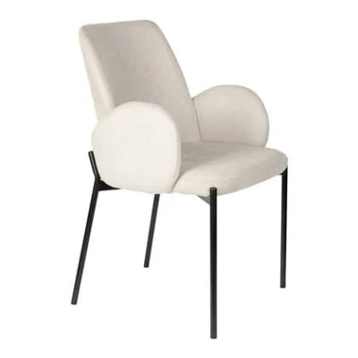 Afbeelding van Housecraft Living Tjarda Eetkamerstoelen met armleuning Taupe Set van 2