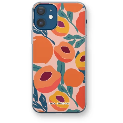 Afbeelding van Case Company® hoesje geschikt voor iPhone 12 mini Perzik Soft Cover Telefoonhoesje Bescherming aan alle Kanten en Schermrand
