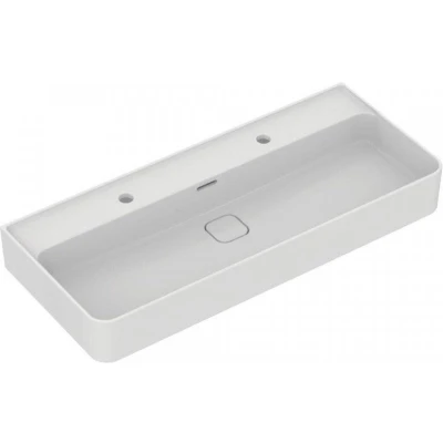 Afbeelding van Ideal Standard Strada II wastafel 100x43cm keramiek 2 kraangaten met overloop wit