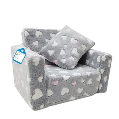 Afbeelding van Kinderstoel (hart grijs ) + wit/roze