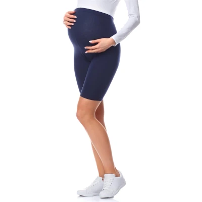 Afbeelding van BE Mammy BE20 228 LE Dames Zwangerschapsleggings Kort Katoen Elasthan Yogabroek Marineblauw 3XL