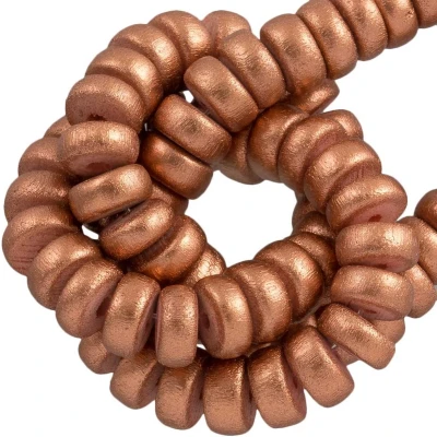 Afbeelding van Houten Kralen Metallic Look (8 x 3.5 mm) Copper (106 stuks)