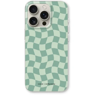 Afbeelding van Case Company® hoesje geschikt voor iPhone 16 Pro Grid Groen Soft Cover Telefoonhoesje Bescherming aan alle Kanten en Schermrand