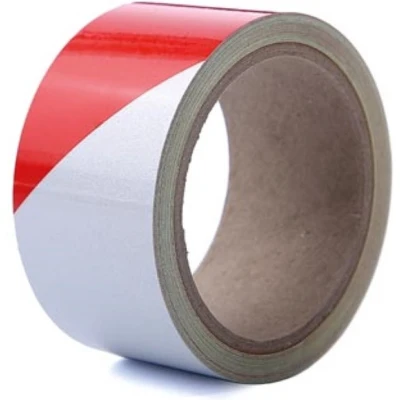 Afbeelding van Reflecterende tape 5cm x 10m Rood/Wit