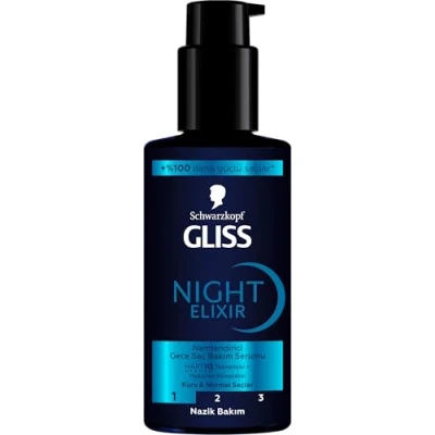 Afbeelding van Gliss Kur Night Elixir Aqua Revive Behandeling Haarmasker, 100 ml