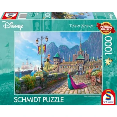 Afbeelding van Schmidt Spiele 58042 puzzel 1000 stukjes Thomas Kinkade Disney Frozen vieren in Arendelle meerkleurig