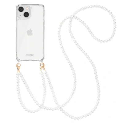 Afbeelding van imoshion Hoesje Geschikt voor iPhone 13 met koord Backcover + armband Parels 2.0 transparant