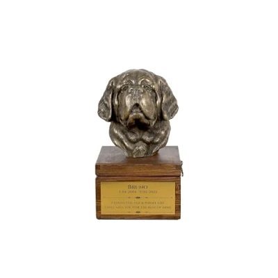 Afbeelding van Persoonlijke urn hond voor hondenas met beeldje van Bernhardiner