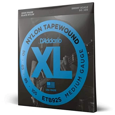 Image de D&#039;Addario Tapewound ETB92S Medium 50 105, longueur courte revêtement nylon jeu guitare basse