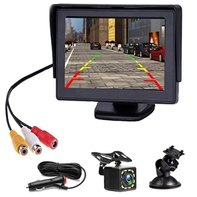 Afbeelding van achteruitrijcamera voor auto met 4,3 inch lcd display, camera, 12 leds, nachtzicht, waterdicht, bekabelde camper, vrachtwagen, caravan, auto&#039;s, bestelwagens, campers,