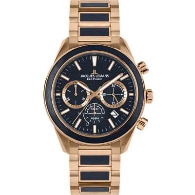 Afbeelding van Jacques Lemans Chronograaf, Heren, Maat: One Size, Blau rosé