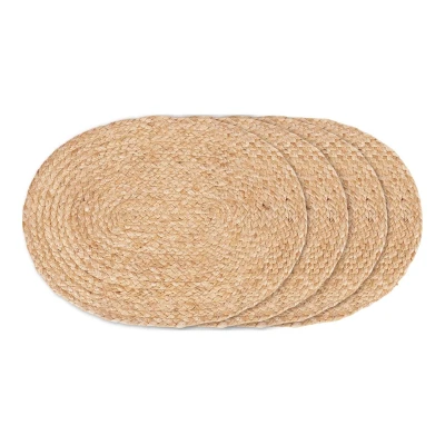 Afbeelding van Jonckheere Collectie Placemat Bombay gevlochten jute natuur ovaal 35x45cm set/4