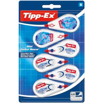 Afbeelding van Tipp Ex Mini Pocket Mouse correctietape voor schoolmateriaal, 6 m x 5 mm, wit, rollen