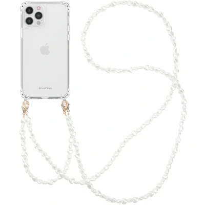 Afbeelding van imoshion Hoesje Geschikt voor iPhone 12 Pro Max met koord Backcover + armband Parels hartjes transparant