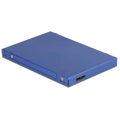 Afbeelding van DeLOCK externe 2,5&#039;&#039; behuizing voor M.2 SSD (max. 80mm) / mSATA (half size full size) USB3.1 blauw