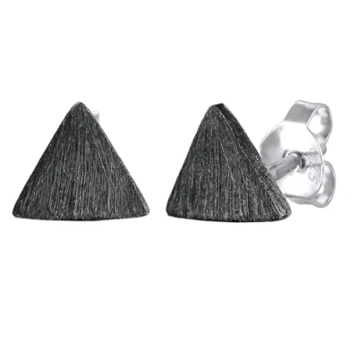 Afbeelding van Kuzzoi Triangle Oorbellen, Heren, Maat: One Size, Silber