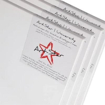 Afbeelding van Art Star University 4 stuks 50 x cm geribbeld canvas op spieraam voorbehandeld vierkant frame klaar om te schilderen