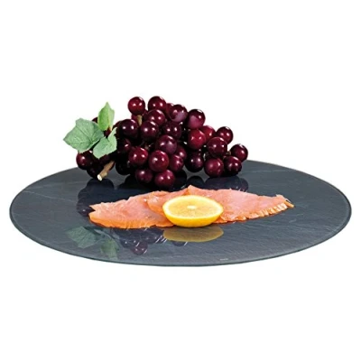 Afbeelding van Glazen Leisteen Draaiplaat Ø35.5 Cm Leistenen Draaiplateau Draaiende plank voor Kaas / Taart of Hapjes 35.5 x 3