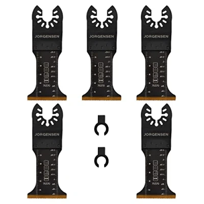Afbeelding van JORGENSEN Oscillerend zaagblad, 5 delig, multifunctionele oscillerende gereedschap accessoireset, universeel snede voor hout, nagels, metaal, kunststof