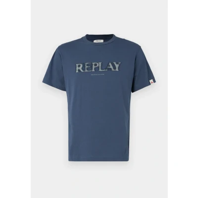 Afbeelding van Replay Tshirt print, Heren, Maat: Medium, Medium blue