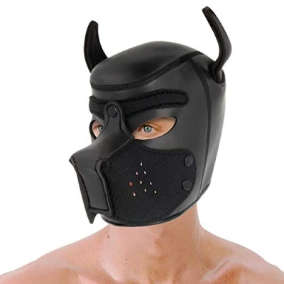 Afbeelding van Darkness BONDAGE Neoprene Dog Hood With Removable Muzzle L