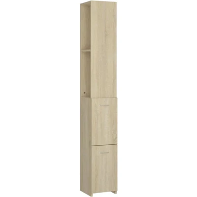 Afbeelding van Badkamerkast 25x26,5x170 cm bewerkt hout sonoma eikenkleurig