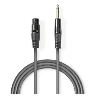 Afbeelding van XLR (v) naar jack 6.35 mm kabel Nedis 3 meter (Mono, Ongebalanceerd, 100% koper)