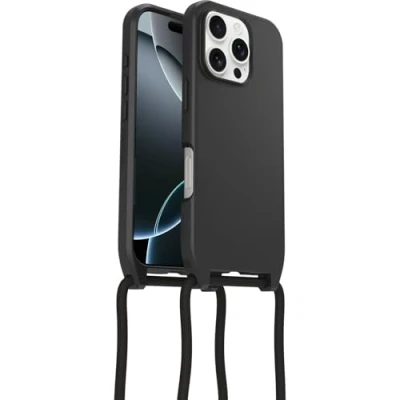 Afbeelding van OtterBox React Necklace Hoesje Geschikt voor Apple iPhone 16 Pro Compatibel met MagSafe Back Cover Telefoonkoord Zwart