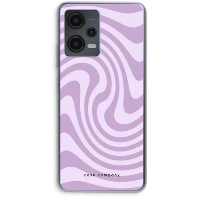 Afbeelding van Case Company® hoesje geschikt voor Xiaomi Redmi Note 12 Swirl Paars Soft Cover Telefoonhoesje Bescherming aan alle Kanten en Schermrand
