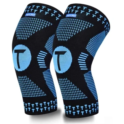 Afbeelding van Teylam 2 stuks medische kniebeschermers voor dames en heren, compressiebandages meniscusscheur, artritis, LCA, hardlopen, yoga, volleybal, linker rechterbeen