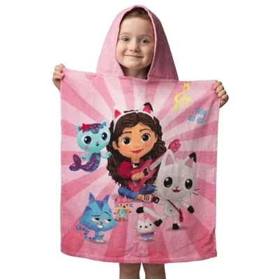 Afbeelding van Gabby&#039;s poppenhuis Poncho / Badcape, Music 50 x 115 cm Katoen