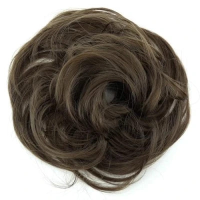 Afbeelding van CAISHA Haar Stuk Stropdas Chignons Bruidskapsels Volumineus Slordig Chignon Licht Golvend Asbruin G10B