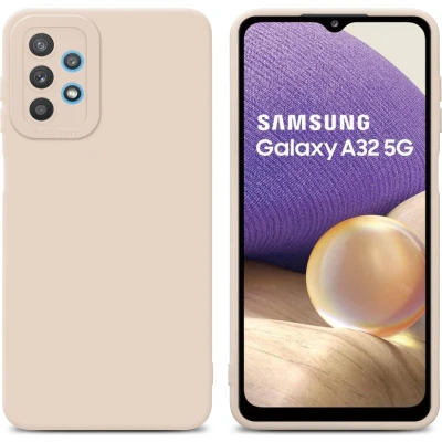 Afbeelding van Cadorabo Hoesje geschikt voor Samsung Galaxy A32 5G in Fluid CREAM Beschermhoes gemaakt van flexibel TPU silicone Cover Case