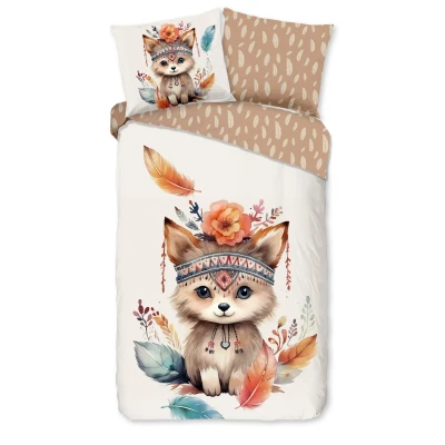 Afbeelding van Good Morning Kinderdekbedovertrek &quot;baby vos/ herfst thema&quot; Multi (140x200/220 cm) Katoen