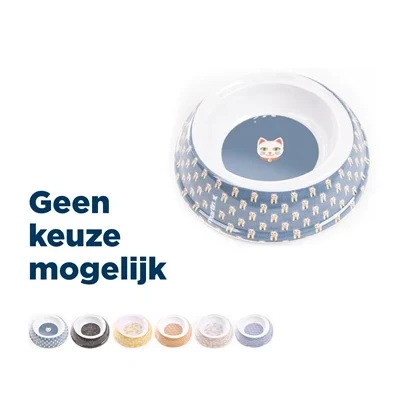 Afbeelding van Martin Voerbak / Drinkbak Kat Melamine Japan Assorti