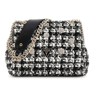Afbeelding van GUESS Schoudertas Everlee Convertible Xbody Flap Bag Black Multi Zwart