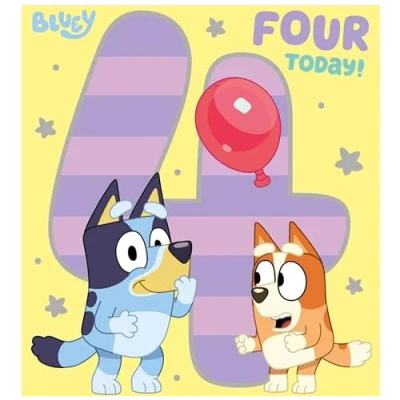Afbeelding van Danilo Promoties Bluey verjaardagskaart 4 jaar Happy
