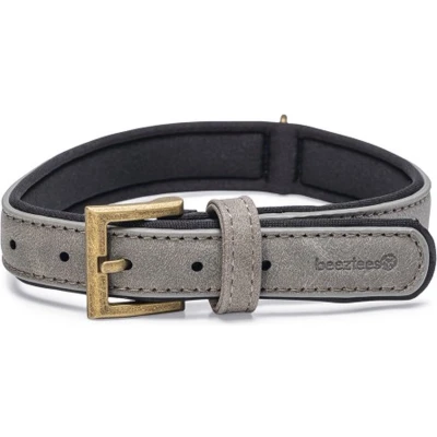 Afbeelding van Beeztees Balacron Ax Honden Halsband Kunstleer Grijs Nekomvang van tot x breedte: 31 39 cm 20 mm