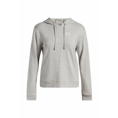 Afbeelding van Sweat à capuche UA Rival Terry Gris clair chiné/blanc LG