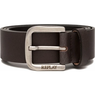 Afbeelding van REPLAY Leren Riem Leather Belt W90 Black Brown Donkerbruin