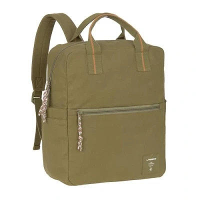 Afbeelding van Lässig Luiertas Rugzak Little One &amp; Me Square Backpack Big Gots Olive Kaki