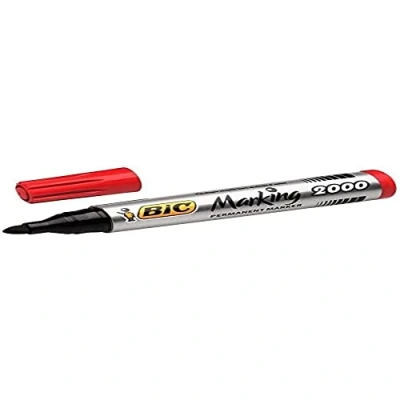 Afbeelding van Bic permanent marker 2000 2300 rood, schrijfbreedte 1,7 mm, ronde punt