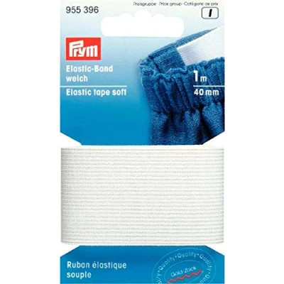 Afbeelding van Prym 955396 elastische band, zacht, 40 mm, wit
