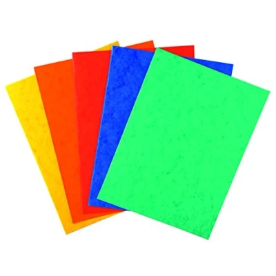 Afbeelding van Exacompta Art. Nr. 22000E verpakking met 25 stuks karton, 225 g/m², FSC gecertificeerd, afmetingen: 24 x 32 cm, voor documenten in A4 formaat, 5 verschillende kleuren