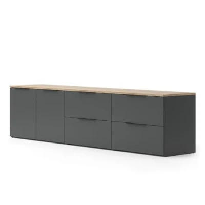 Afbeelding van Vicco Woonwand Wido, Antraciet/Sonoma, 3 delen