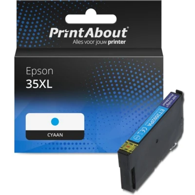 Afbeelding van Huismerk Epson 35XL (C13T35924010) Inktcartridge Cyaan Hoge capaciteit